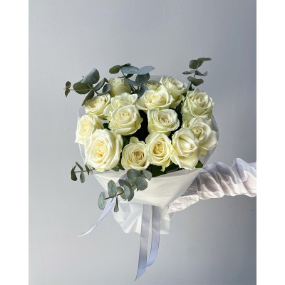 Квіти, композиція №1. Білі троянди. S