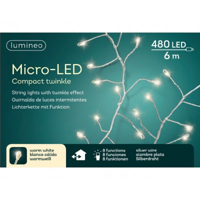 Гірлянда micro-LED Compact Lumineo, 6 м. Колір світла в асортименті.