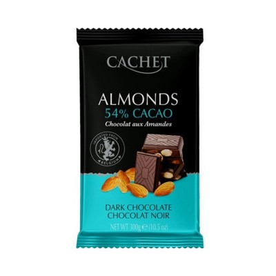 Шоколад Cachet темний з мигдалем 300 г